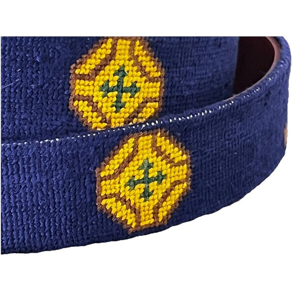 Smathers & Branson Golf Clubs Needlepoint Belt 38 Hand-Stitched Leather NWT - Picture 8 of 16